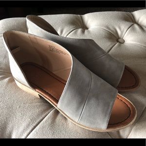 Beast Fashion - gray slip on open toe flat